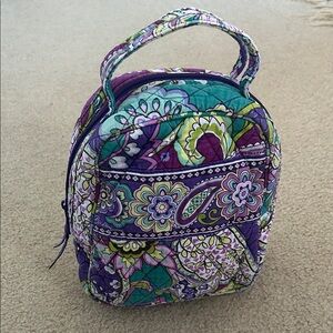 Vera Bradley Purple/ Green Paisley Quilted Lunch Bag